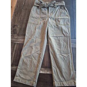 Cabi Elastic Waist Khaki Pants With Tie Belt Size 4